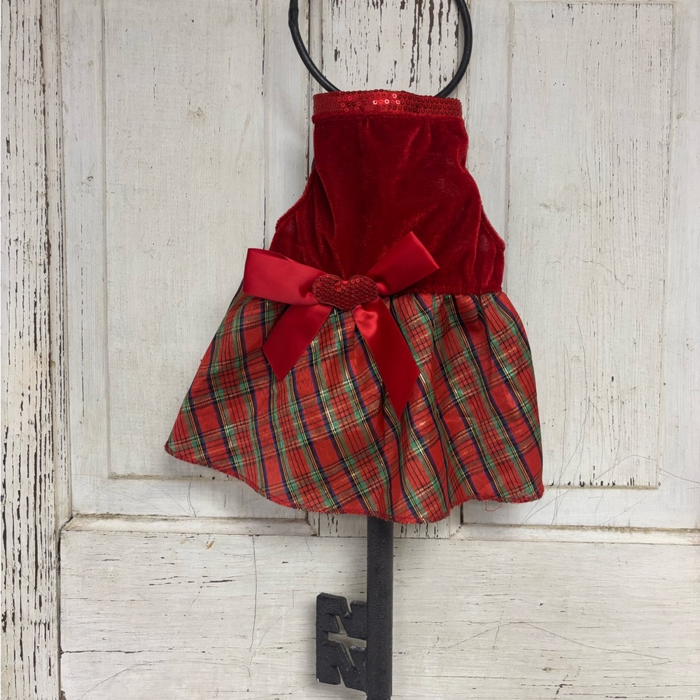 Red Plaid Party or Holiday Dog Dress